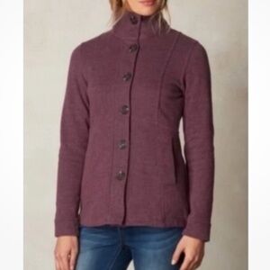 Prana Plum Button-Front Knit Blazer